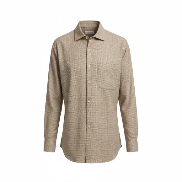 Peter Millar Mens Sz 17.5L Hounds tooth Button Up Shirt Long Sleeve Casual Dress - Picture 1 of 10